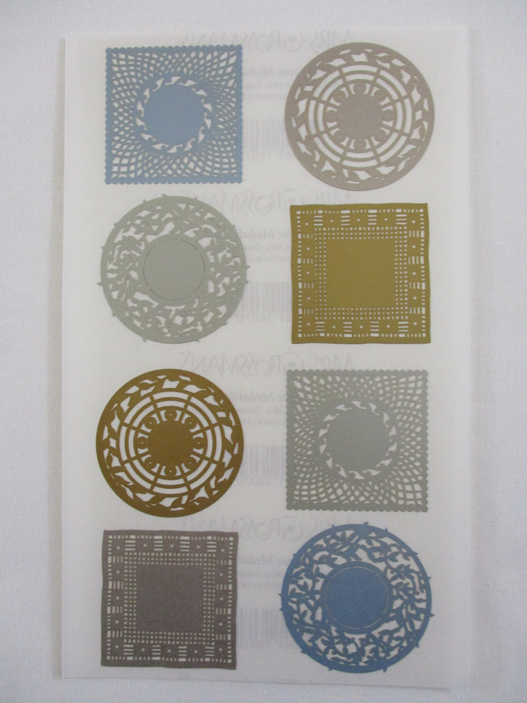Mrs Grossman Paper Whispers Laser Cut series 4 x 6.5 Filigree Medallions Ornaments Sticker Sheet / Module - Vintage & Collectible 2004