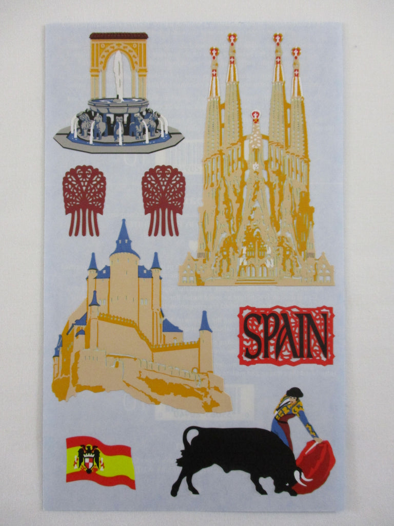Mrs Grossman 4 x 6.5 Destinations - Spain Sticker Sheet - Vintage & Collectible