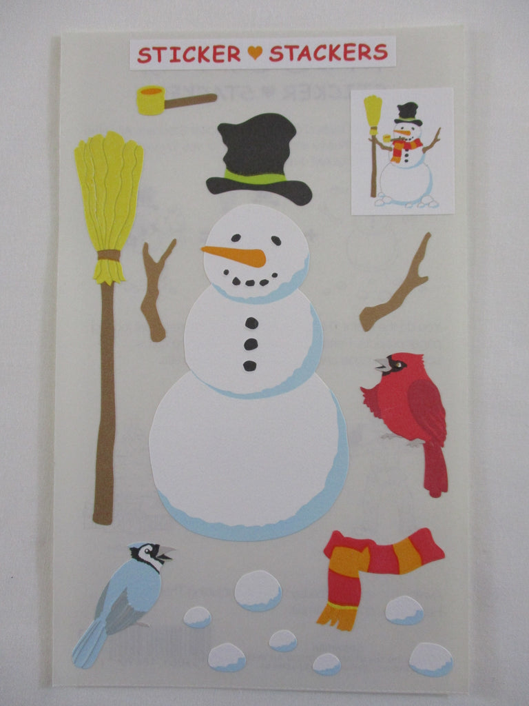 Mrs Grossman 4 x 6.5 Sticker ❤︎ Stackers series - Snowman Sticker Sheet - Vintage & Collectible 2005