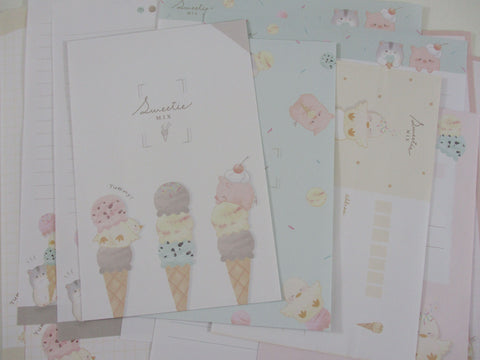 Cute Kawaii Crux Ice Cream Sweetie Mix Letter Sets - Stationery Writing Paper Envelope Penpal