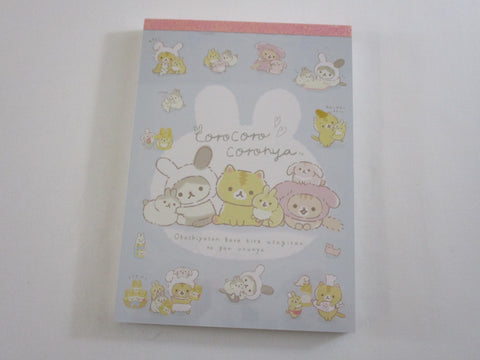Cute Kawaii San-X Corocoro Coronya Cat Bunny 4 x 6 Inch Notepad / Memo Pad - Journal Diary Stationery Designer Paper Collection