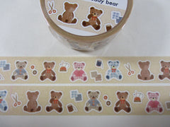 Cute Kawaii Saien Washi / Masking Deco Tape - Teddy Bear Craft Toy - for Scrapbooking Journal Planner Craft