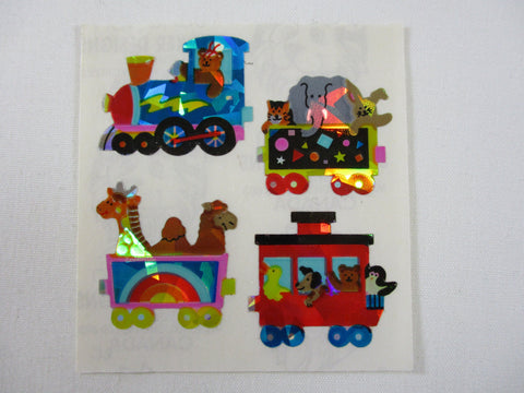 Sandylion Kids Toys Animal Train Glitter Sticker Sheet / Module - Vintage & Collectible