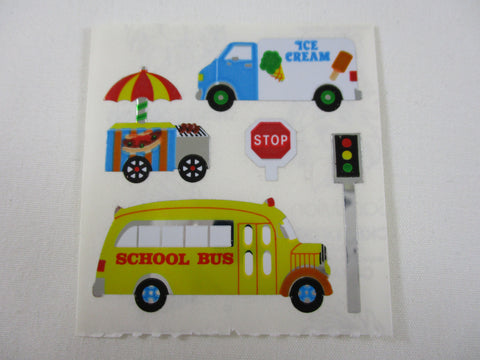 Sandylion Ice Cream Truck School Bus Foil Mylar Sticker Sheet / Module - Vintage & Collectible