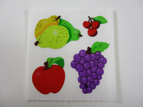 Sandylion Fruit Pear Grape Apple Glitter Sticker Sheet / Module - Vintage & Collectible