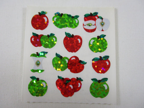 Sandylion Fruit Apple Glitter Sticker Sheet / Module - Vintage & Collectible