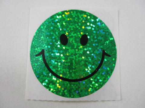 Sandylion Smiley Face Glitter Green Sticker Sheet / Module - Vintage & Collectible - Scrapbooking