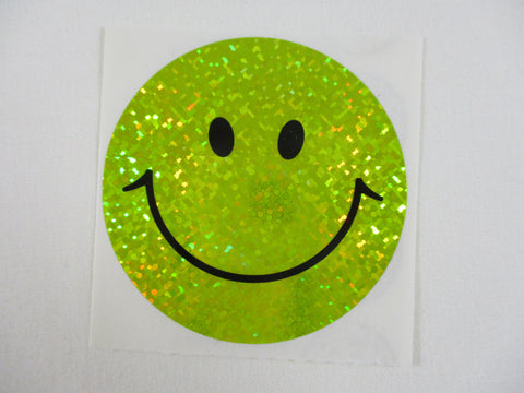 Sandylion Smiley Face Glitter Yellow Sticker Sheet / Module - Vintage & Collectible - Scrapbooking