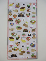Cute Kawaii Kamio Japanesque Series Sticker Sheet - Food A Matcha Kasutera Ramen Tempura Rice Ball Tonkatsu Nabe Karaage - for Journal Planner Craft Agenda Organizer Scrapbook