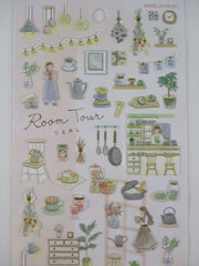 Cute Kawaii Kamio My Room Tour Series Sticker Sheet - Simple Mindful Home Garden Living Plant Cooking Kitchen Juice Drink Warm Coffee - for Journal Planner Craft Agenda Organizer Scrapbook