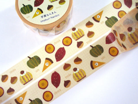 Cute Kawaii Saien Washi / Masking Deco Tape - Autumn Fall Season Pumpkin Pie - for Scrapbooking Journal Planner Craft