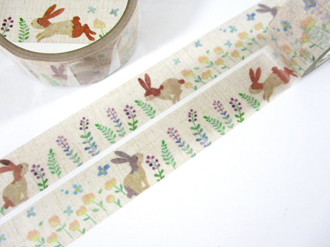 Cute Kawaii Saien Washi / Masking Deco Tape - Rabbit Bunny Hop - for Scrapbooking Journal Planner Craft