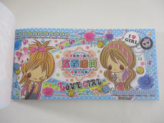 Cute Kawaii HTF Crux Girls Love Coupon Style  3.25 x 6.75 Inch Notepad / Memo Pad - Stationery Designer Paper Collection - Vintage HTF Preowned