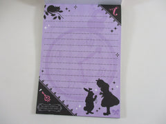 Cute Kawaii HTF Vintage Collectible Q-lia Alice Silhouette of Wonderland Princess Fairy Tale 4 x 6 Inch Notepad / Memo Pad - Stationery Designer Paper Collection
