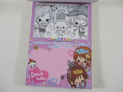 Cute Kawaii HTF Vintage Collectible Q-lia Girl Friends 4 x 6 Inch Notepad / Memo Pad - Stationery Designer Paper Collection