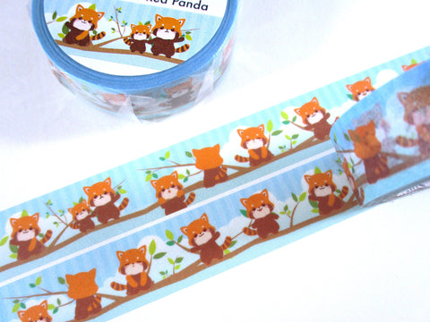 Cute Kawaii Saien Washi / Masking Deco Tape - Red Panda Racoon - for Scrapbooking Journal Planner Craft