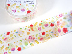 Cute Kawaii Saien Washi / Masking Deco Tape - Fruit Tropical Juice Drink Fresh - for Scrapbooking Journal Planner Craft
