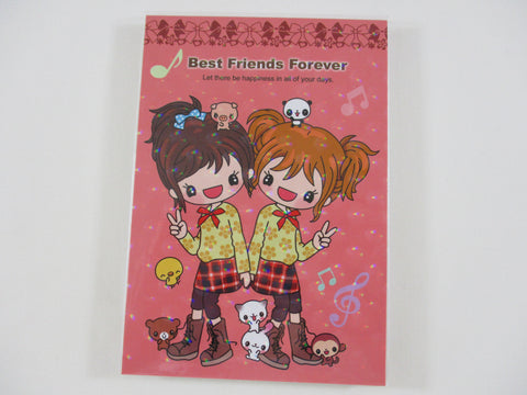 Cute Kawaii HTF Best Friends Forever 4 x 6 Inch Notepad / Memo Pad - Stationery Designer Paper Collection