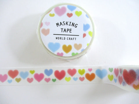 Cute Kawaii W-Craft Washi / Masking Deco Tape - Hearts Love #Luv - for Scrapbooking Journal Planner Craft