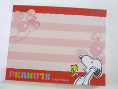 Cute Kawaii Peanuts Snoopy Mini Notepad / Memo Pad Kamio - D Balloons Heart - Stationery Designer Paper Collection