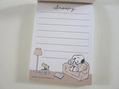 Cute Kawaii Peanuts Snoopy Mini Notepad / Memo Pad Kamio - G Sofa Room - Stationery Designer Paper Collection