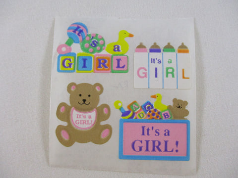 Sandylion It's A Girl Baby Sticker Sheet / Module - Vintage & Collectible
