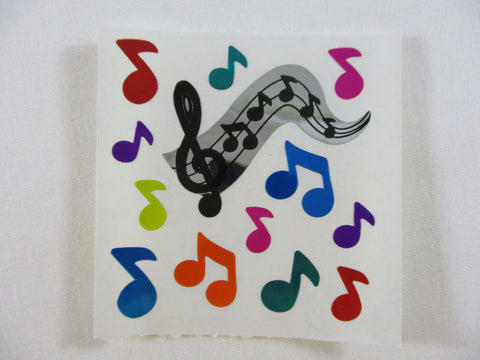 Sandylion Music Notes Foil Mylar Sticker Sheet / Module - Vintage & Collectible