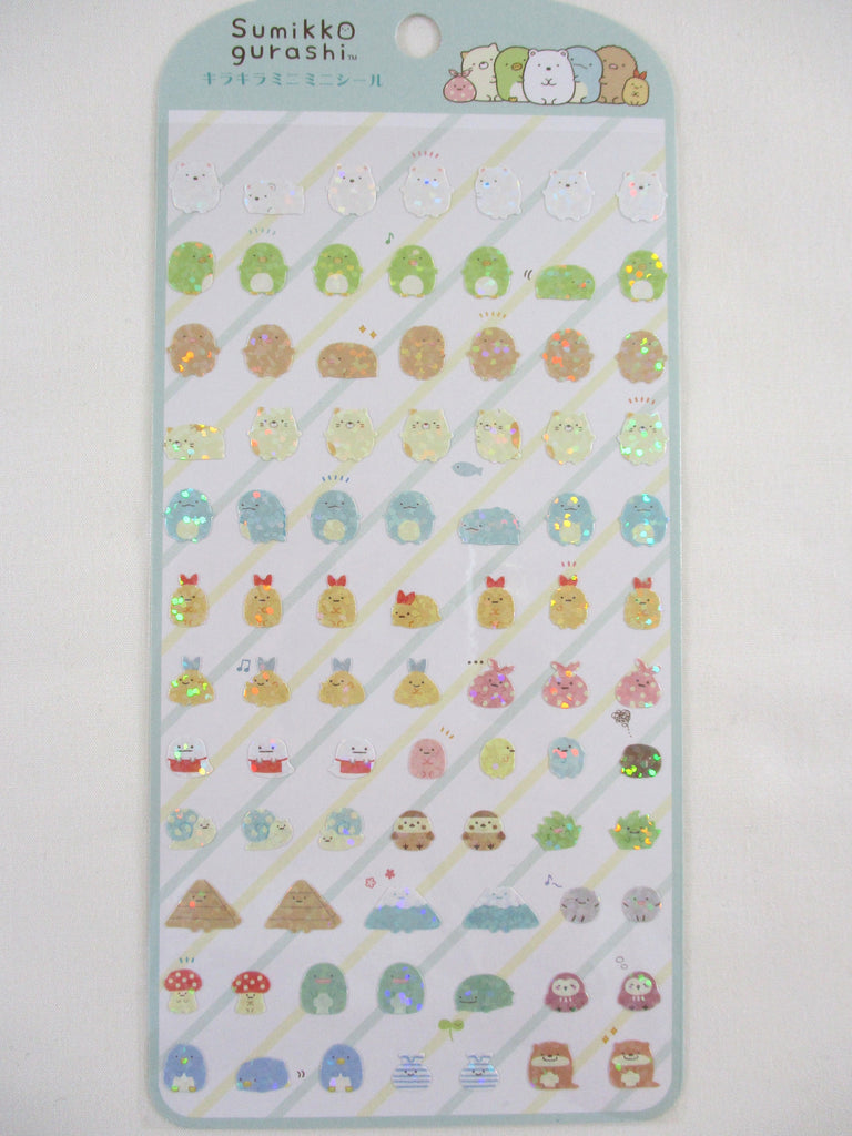 Cute Kawaii San-X Sumikko Gurashi Glitter Sticker Sheet 2023 - B - for Planner Journal Scrapbook Craft