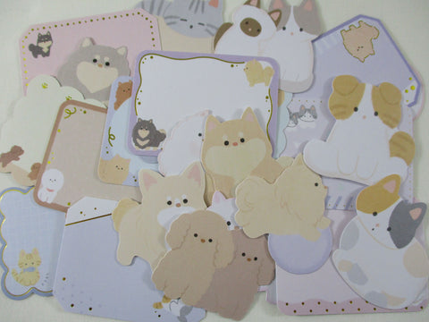 Cat Dog Write on message Label Flake Stickers - 24 pcs - cute kawaii