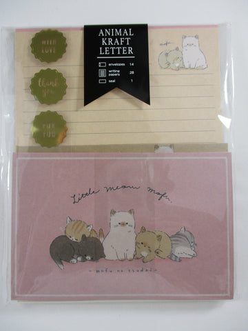 Cute Kawaii Q-lia Little Meow Cat Kitten Letter Set Pack - Stationery Writing Paper Envelope Pen Pal Stationary Gift