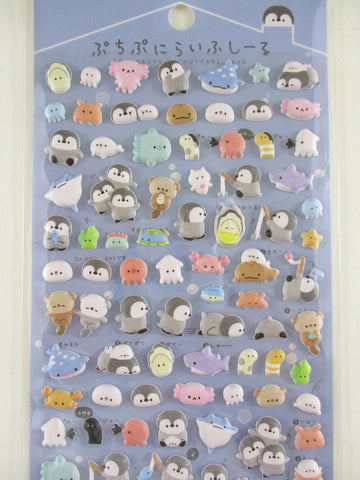 Cute Kawaii Q-lia Puffy Sticker Sheet Series - Penguin - for Journal Planner Craft Organizer Schedule Scrapbook Gift