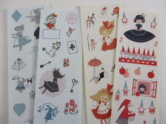 Cute Kawaii Shinzi Katoh - 4 sheets - Alice Fairy tale theme Sticker Sheets - for Journal Planner Craft Organizer Calendar