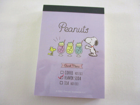 Cute Kawaii Peanuts Snoopy Mini Notepad / Memo Pad Kamio - J Drink Menu - Stationery Designer Paper Collection Gift