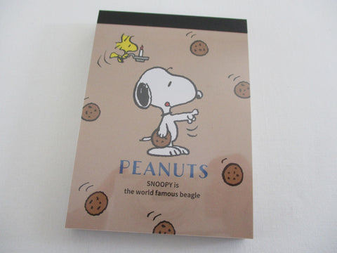 Cute Kawaii Peanuts Snoopy Mini Notepad / Memo Pad - Classic C Cookies - Stationery Designer Paper Collection