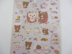 Cute Kawaii San-X Rilakkuma Bear Korilakkuma and Chairoikoguma Tea Time Sticker Sheet 2023 - A - for Planner Journal Scrapbook Craft Agenda Schedule