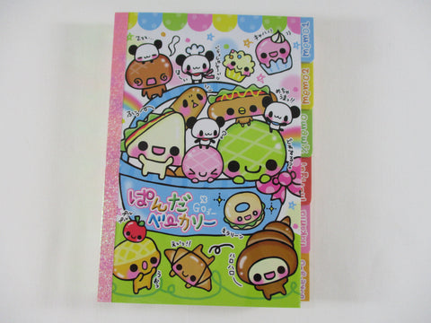 Cute Kawaii VHTF Vintage Collectible Q-lia Food Sandwich Hotdog Bread Cupcake Panda Friends 4 x 6 Inch Notepad / Memo Pad - Stationery Designer Paper Collection