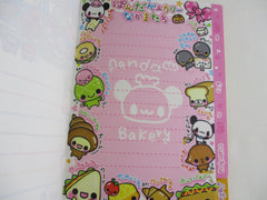 Cute Kawaii VHTF Vintage Collectible Q-lia Food Sandwich Hotdog Bread Cupcake Panda Friends 4 x 6 Inch Notepad / Memo Pad - Stationery Designer Paper Collection