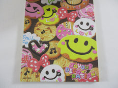 Cute Kawaii VHTF Vintage Collectible Kamio Happy Mood Joyous Cookies Sweets Food Snack 4 x 6 Inch Notepad / Memo Pad - Stationery Designer Paper Collection