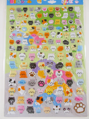 Cute Kawaii Lemon Cat Kitty Feline Pet Kitten Large Sponge Puffy Sticker Sheet - for Journal Planner Craft Stationery Scrapbook Notebook Agenda Schedule