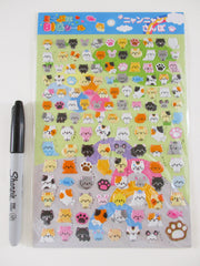 Cute Kawaii Lemon Cat Kitty Feline Pet Kitten Large Sponge Puffy Sticker Sheet - for Journal Planner Craft Stationery Scrapbook Notebook Agenda Schedule