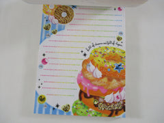 Cute Kawaii VHTF Vintage Collectible Crux Fancy Sweet Donuts Food Theme 4 x 6 Inch Notepad / Memo Pad - Stationery Designer Paper Collection