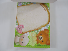 Cute Kawaii VHTF Vintage Collectible Crux Happy PAN friends Bread Bakery Food Theme 4 x 6 Inch Notepad / Memo Pad - Stationery Designer Paper Collection