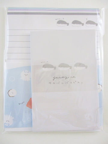 Cute Kawaii Kamio Baby shark whale fish Octopus Ocean Sea Beach Letter Set Pack - Stationery Writing Paper Penpal