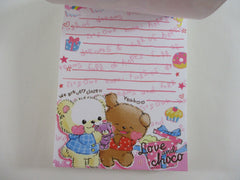 Cute Kawaii HTF Vintage Collectible Crux Choco Bear Love 4 x 6 Inch Notepad / Memo Pad - Stationery Designer Paper Collection