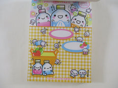 Cute Kawaii HTF Vintage Collectible Q-Lia Soda Drink Bubble Theme 4 x 6 Inch Notepad / Memo Pad - Stationery Designer Paper Collection