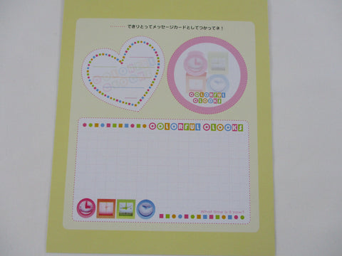 Rare ❤︎ Vintage *ੈ✩‧₊˚ Collectible ✿  Gift - Cute Kawaii DIY Paper Cut-outs Note Cards / Tags / Bookmarks - Colorful Clocks
