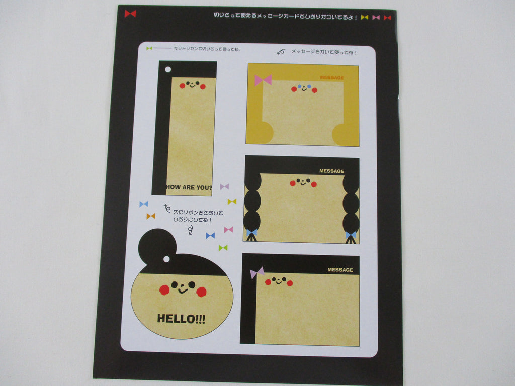 Rare ❤︎ Vintage *ੈ✩‧₊˚ Collectible ✿  Gift - Cute Kawaii DIY Paper Cut-outs Note Cards / Tags / Bookmarks - Smile Hello
