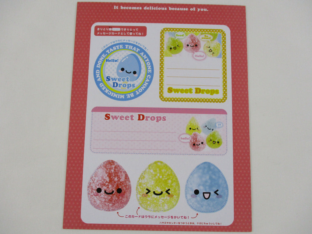 Rare ❤︎ Vintage *ੈ✩‧₊˚ Collectible ✿  Gift - Cute Kawaii DIY Paper Cut-outs Note Cards / Tags / Bookmarks - Sweet Drops Candy