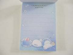 Cute Kawaii Q-lia Whale Penguin Marine Ocean Blue Mini Notepad / Memo Pad - Stationery Designer Writing Paper Collection