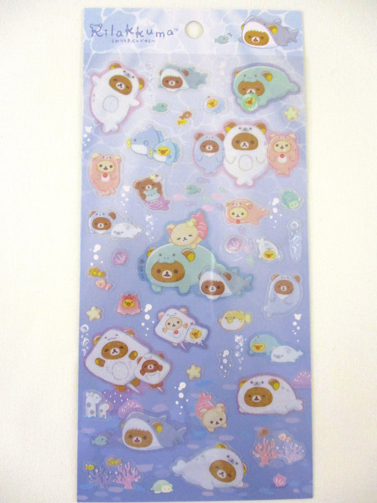 Cute Kawaii San-X Rilakkuma Bear Ocean Sticker Sheet 2024 - A - for Planner Journal Scrapbook Craft